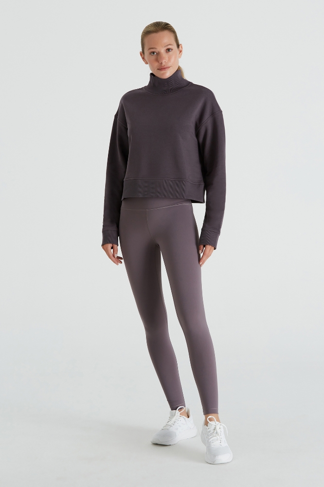 Lori Sweatshirt Lori Dik Yaka Kısa Sweatshirt