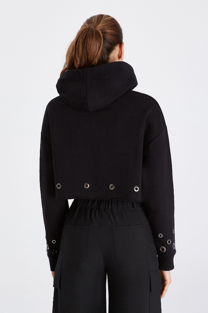 Zoey Kapüşonlu Kısa Sweatshirt Zoey Kapüşonlu Kısa Sweatshirt