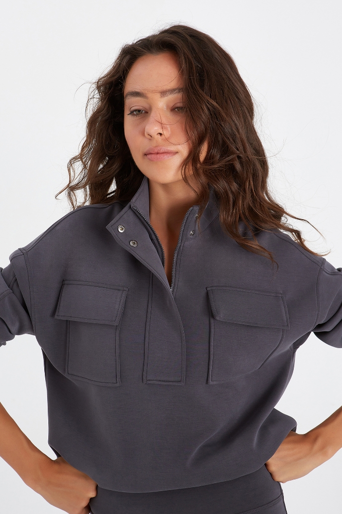 Abby Sweatshirt Abby Dik Yaka Sweatshirt