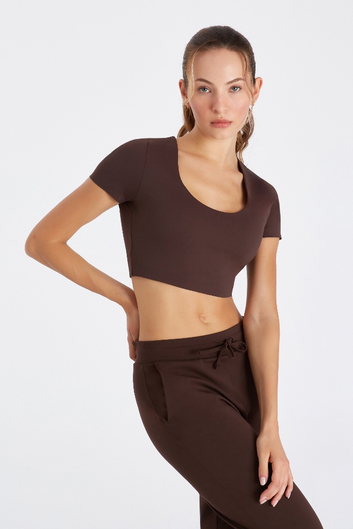 April KK Crop Top April Kısa Kollu Crop Top