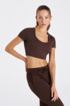 April KK Crop Top April Kısa Kollu Crop Top